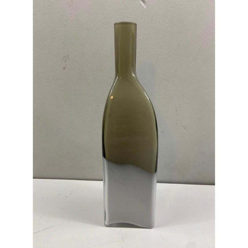 Brand New 2 Tone Green White Glass Vase